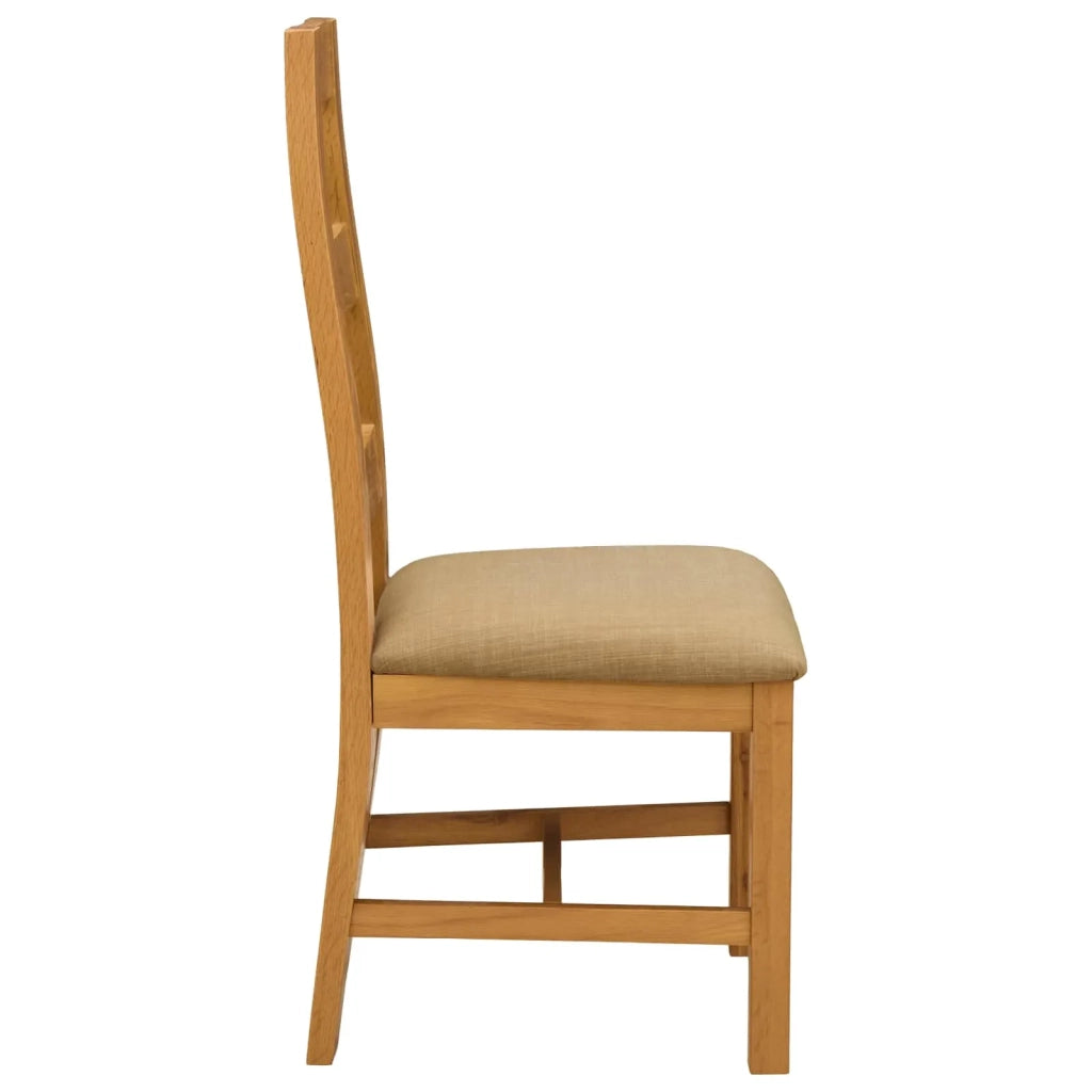 Sedia da pranzo 2 pcs Legno di Quercia Massello Beige 42039165