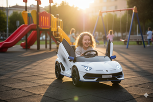 Macchina Elettrica per Bambini 12V con Licenza Lamborghini Aventador SVJ Small Bianca