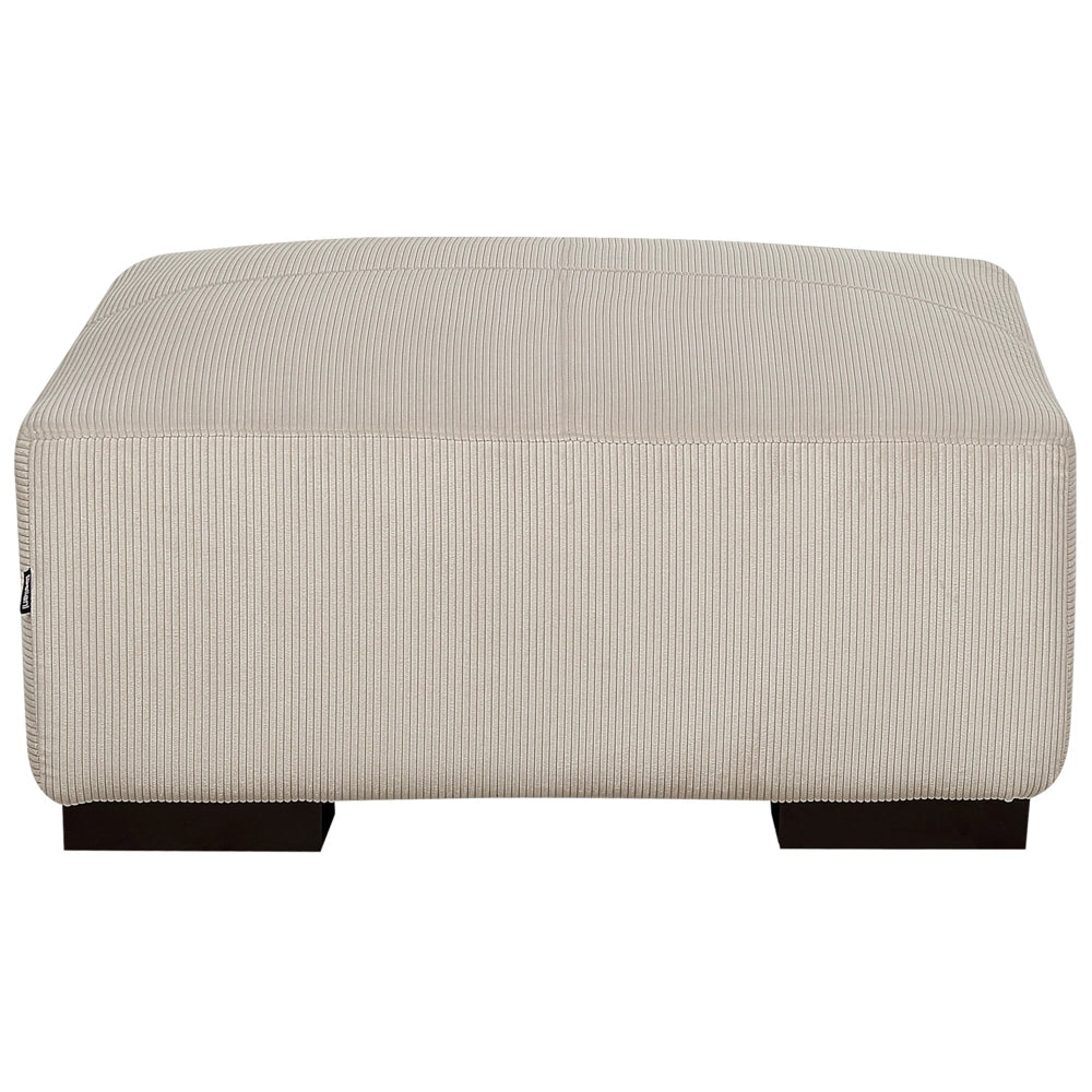 Ottomana moderna quadrata in velluto a coste beige 80 x 80 x 35 cm stile Contemporaneo soggiorno