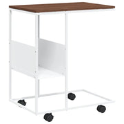 Tavolino da salotto | Tavolino da caff¨¨ | Tavolino da Soggiorno con Ruote Bianco 55x36x63,5cm in Legno Multistrato
