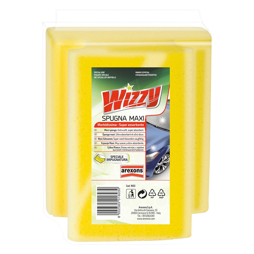 SPUGNA MAXI LAVAGGIO AUTO 'WIZZY' cm 17 x 15 x 10  - AREXONS