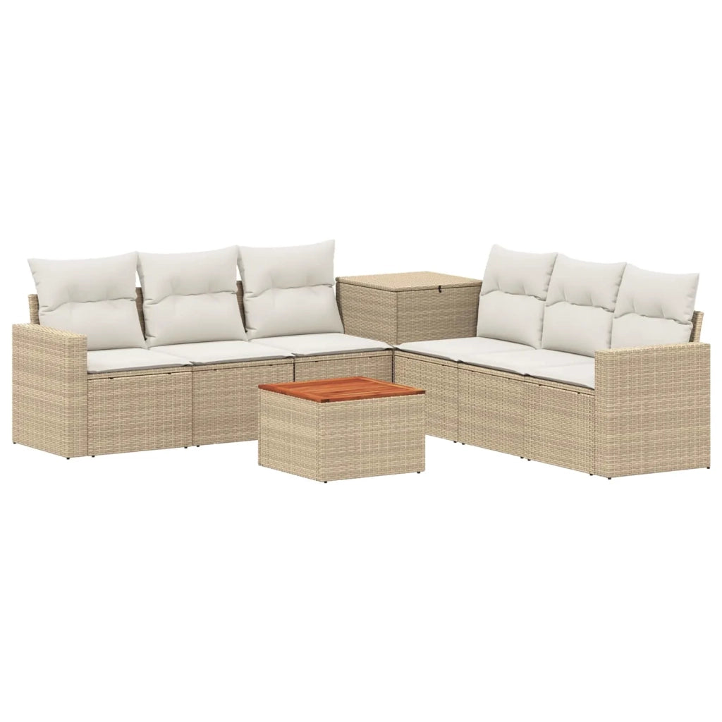 Set di divani 8 pz Beige e Bianco Crema 3448342
