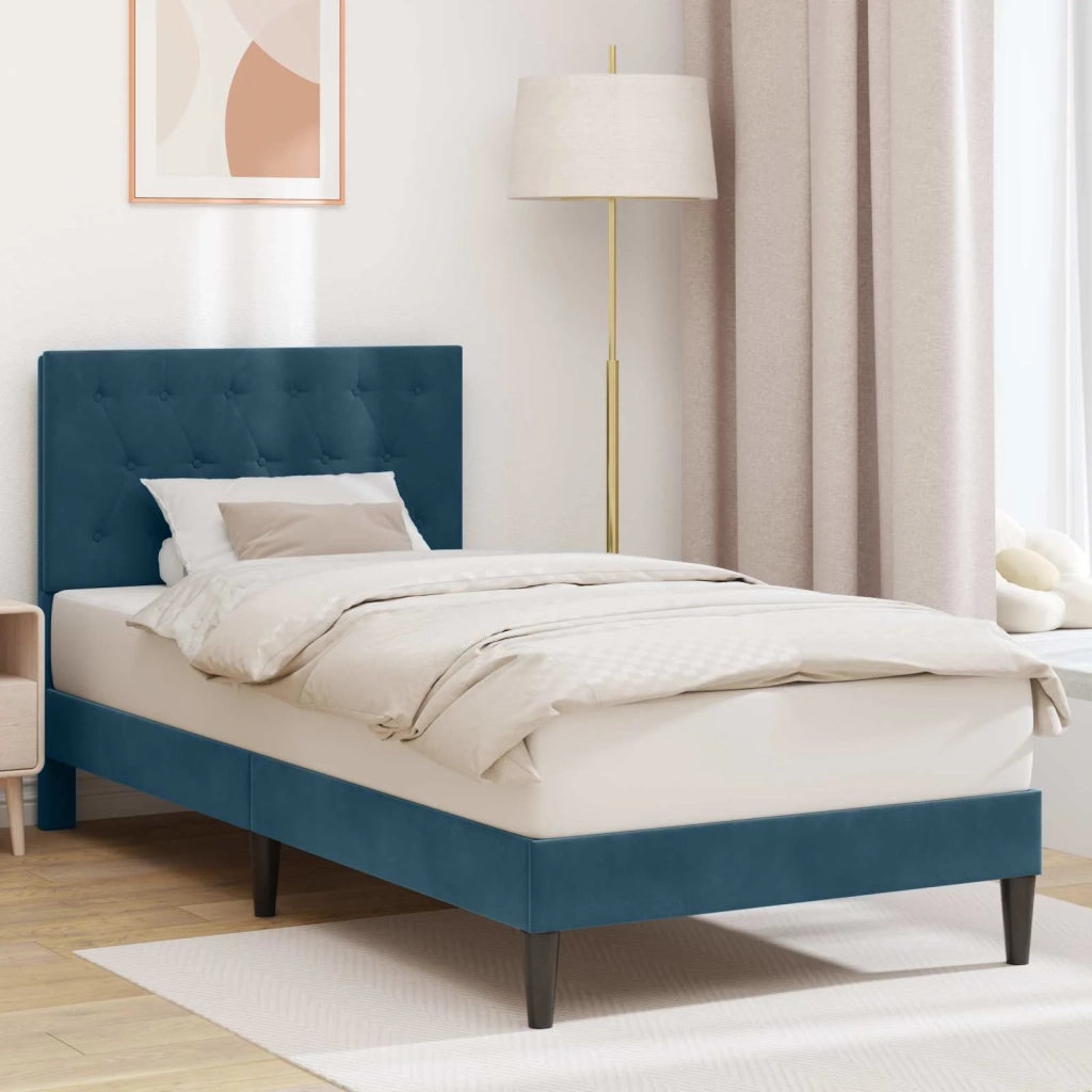 Struttura del letto con testiera Blu 80 x 200 cm Velluto 42027630