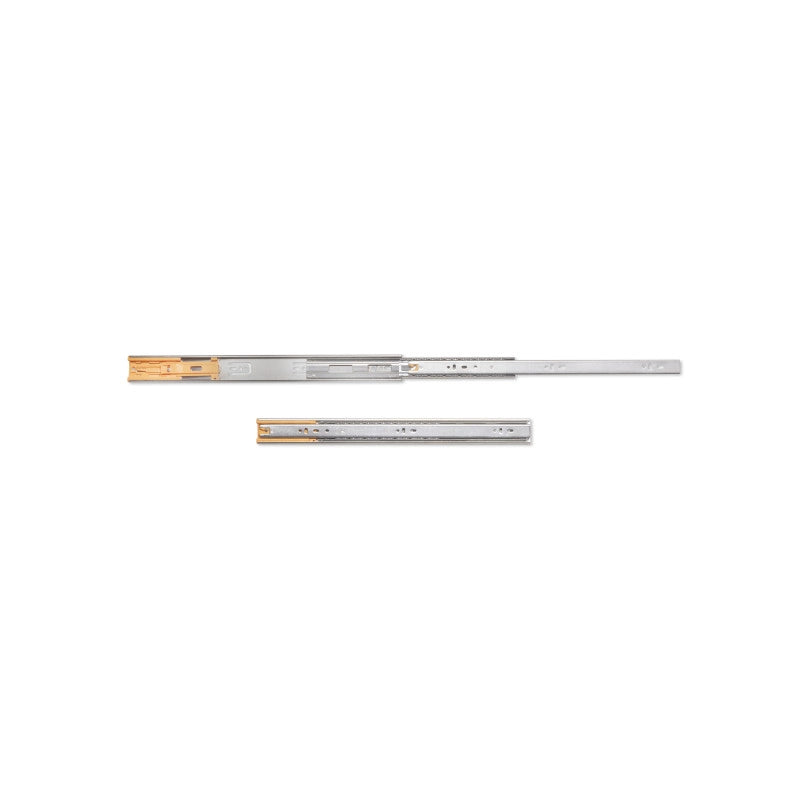 Set di guide a sfere per cassetti con estrazione totale e chiusura soft, altezza 45 mm, lunghezza 500 mm, Acciaio, Zin..
