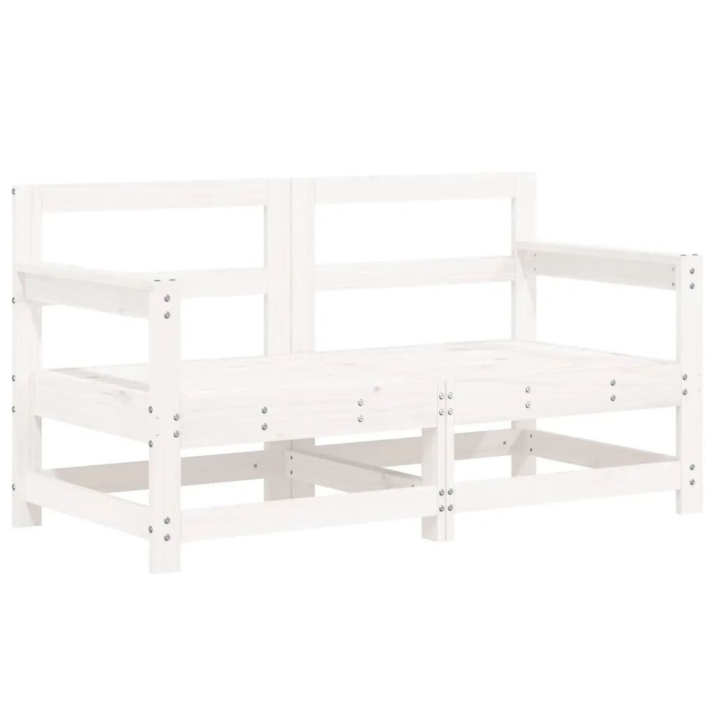 Divani Angolari da Giardino 2 pz Bianchi Legno Massello di Pino 825507