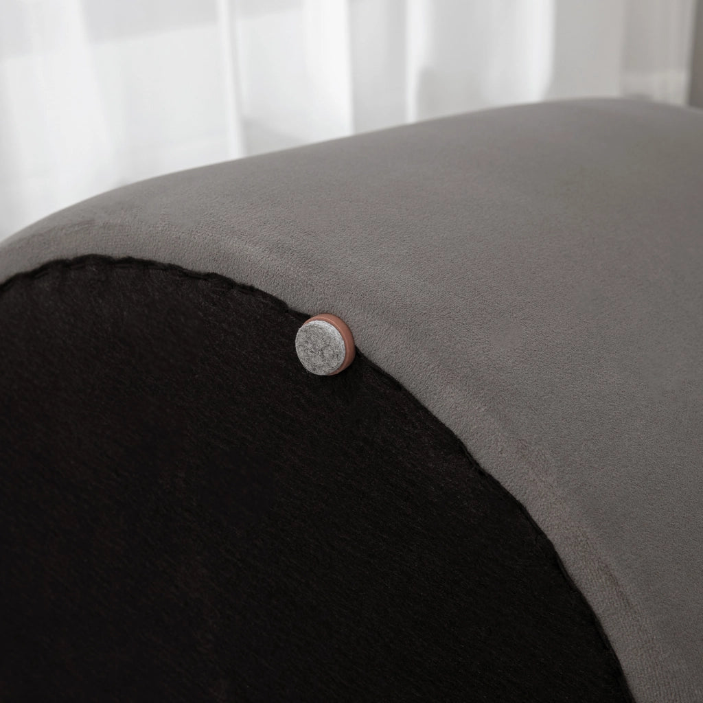 Pouf rotondo 2 in 1 con contenitore e coperchio reversibile in effetto velluto, grigio scuro