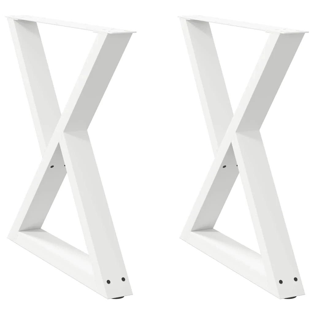 Set di 2 gambe regolabili per tavolo da pranzo dal design moderno 80 x 73 cm in acciaio bianco 02_0057015
