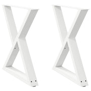 Set di 2 gambe regolabili per tavolo da pranzo dal design moderno 80 x 73 cm in acciaio bianco 02_0057015