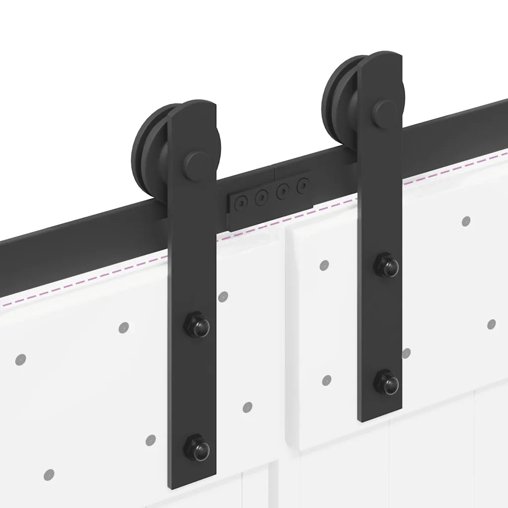 Kit di Binari per Porte Scorrevoli 305 cm Acciaio Nero CFW6552249