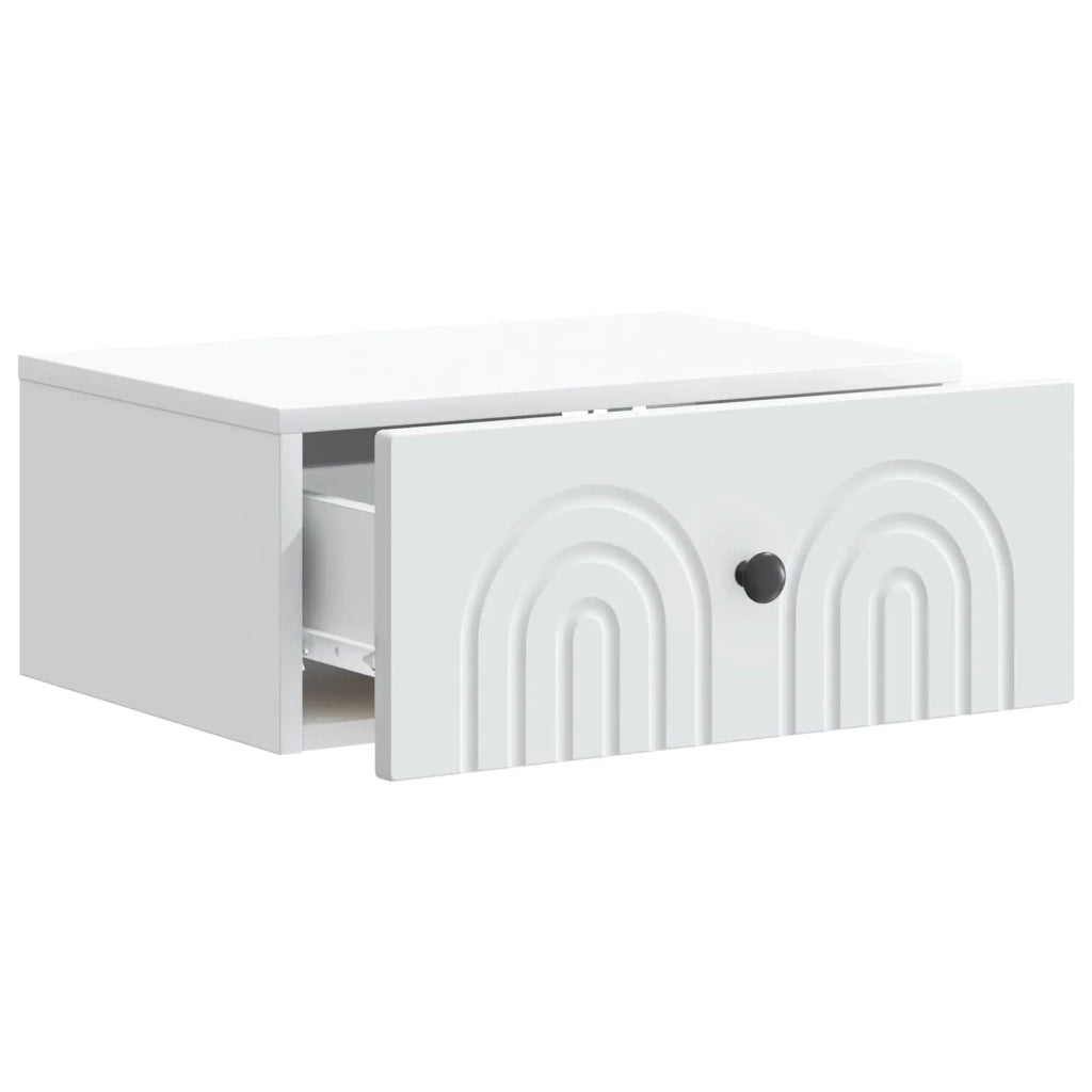Mobiletto da notte a muro con cassetto Bianco 49 x 34,5 x 20 cm 898105