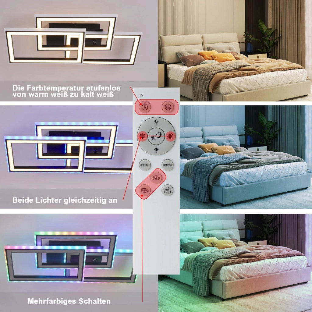 ZMH Lampada da soffitto plafoniera LED RGB dimmerabile cambio colore telecomando