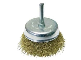 SPAZZOLA A TAZZA FILI ACCIAIO PER TRAPANO EXTRA- - ø mm.50 codolo mm.6 - 6 blister EXCEL
