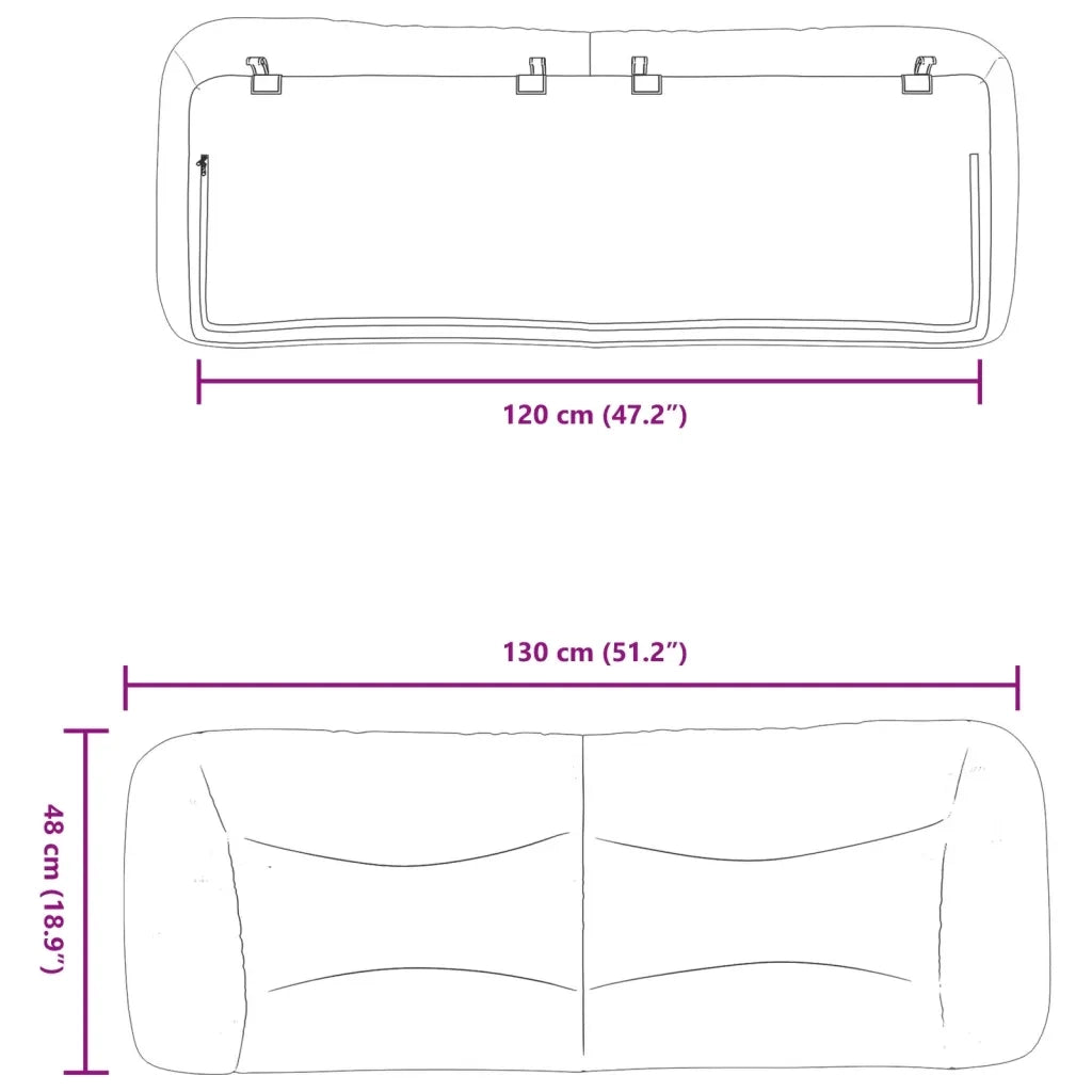 Cuscino Testiera Hvar Marrone 120 cm in Similpelle CFW7626724
