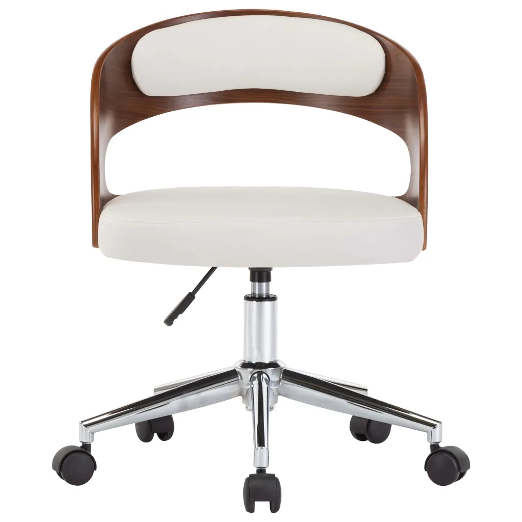 Sedie da Pranzo Girevoli 6 pz Bianche Legno Curvo e Similpelle cod mxl 23561