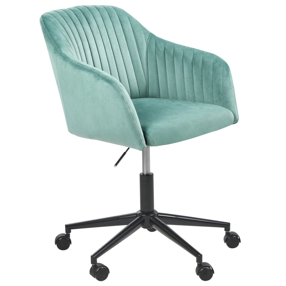 Sedia da scrivania in tessuto con ruote in velluto verde ufficio da casa studio stile glamour