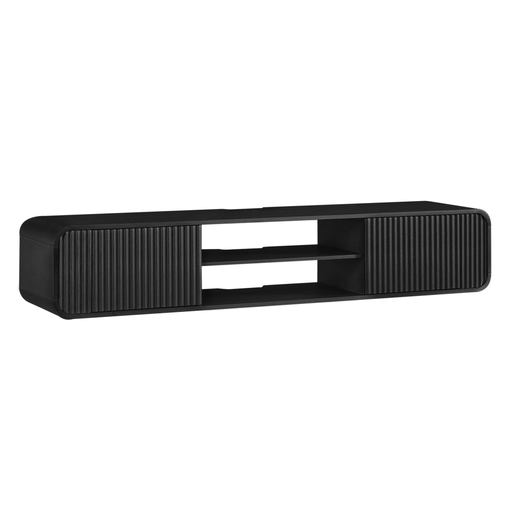 Mobile TV sospeso da parete nero 160 cm