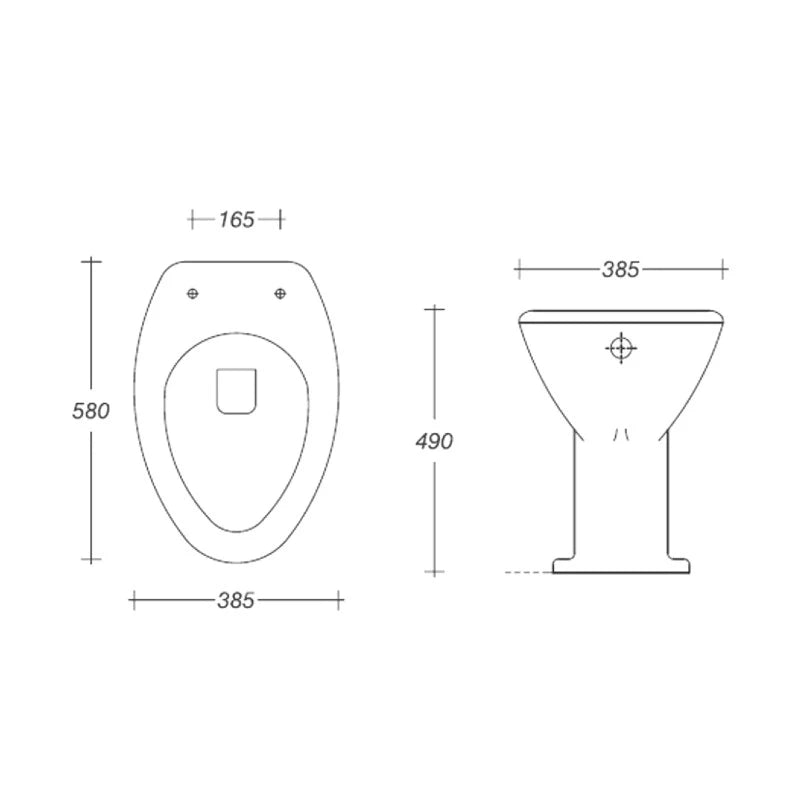 Vaso scarico parete cm 58x38xh49 per serie terza eta