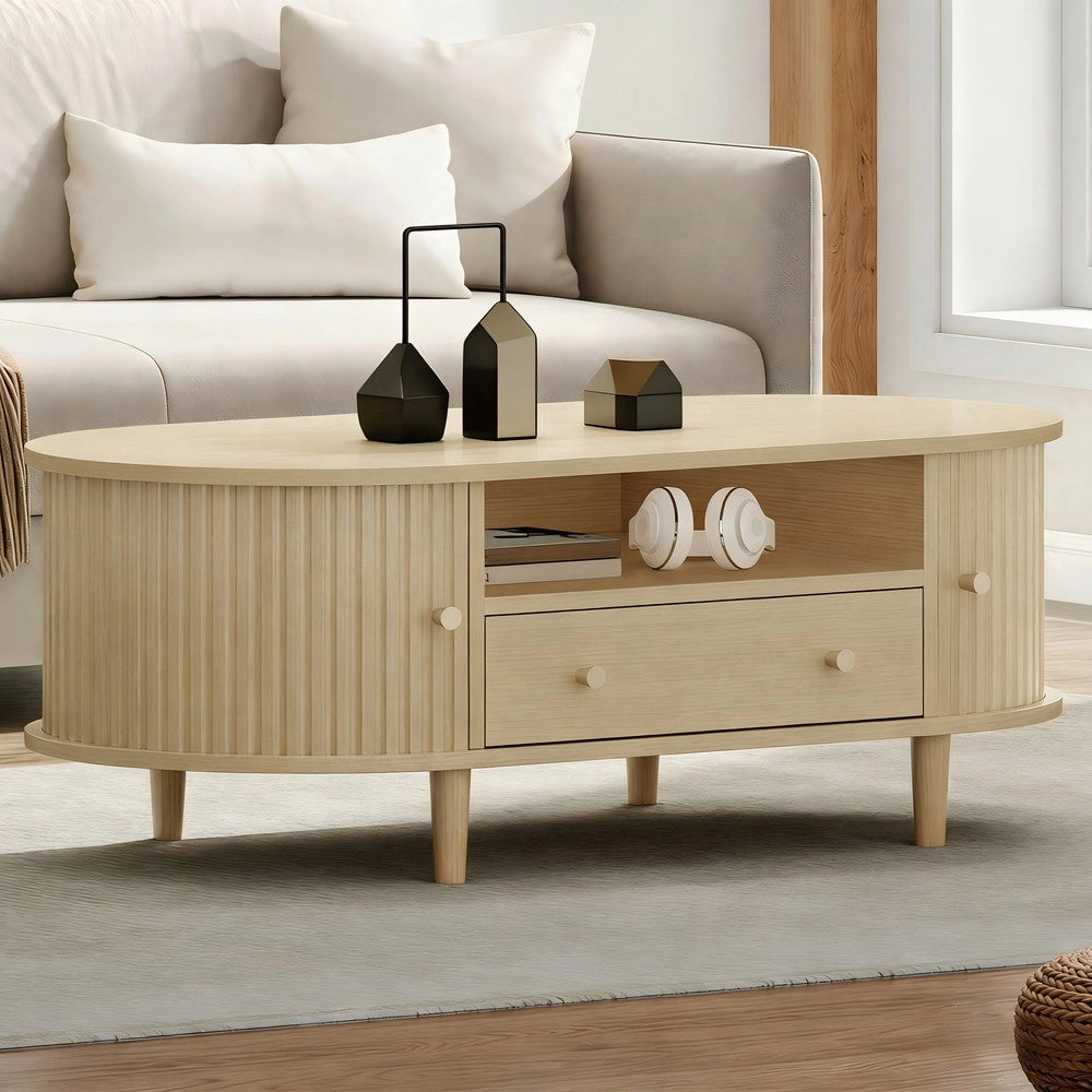 Tavolino da Caff¨¨ con Cassetto e Ripiano ¨C MINIMAL ¨C Legno, 100x50x36