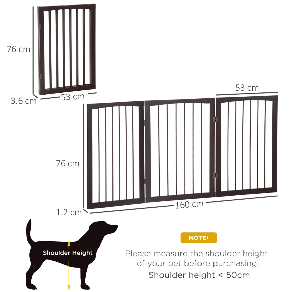 Cancelletto di Sicurezza per Animali Domestici 160x76 cm in MDF Marrone Scuro
