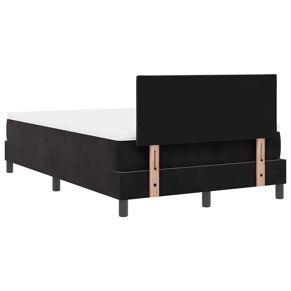 Letto a Sorgente LED con materasso Nero 120 x 190 cm Velluto 3342706