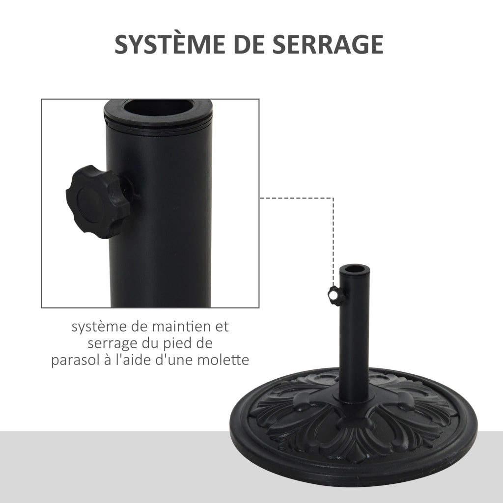 Base per ombrellone in cemento ¨C zephmum ¨C nero ?48x34cm 13kg