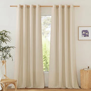 Vetrata in Lino 140x245cm - Tendaggi in Lino - Tendaggi Transparenti per Finestre - Comfortevoli - Lavabili in Macchina - Avviso di Sicurezza