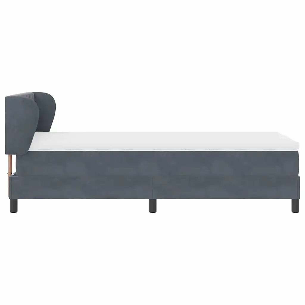 Letto a molle con testiera Grigio scuro 90 x 200 cm Velluto 3340317