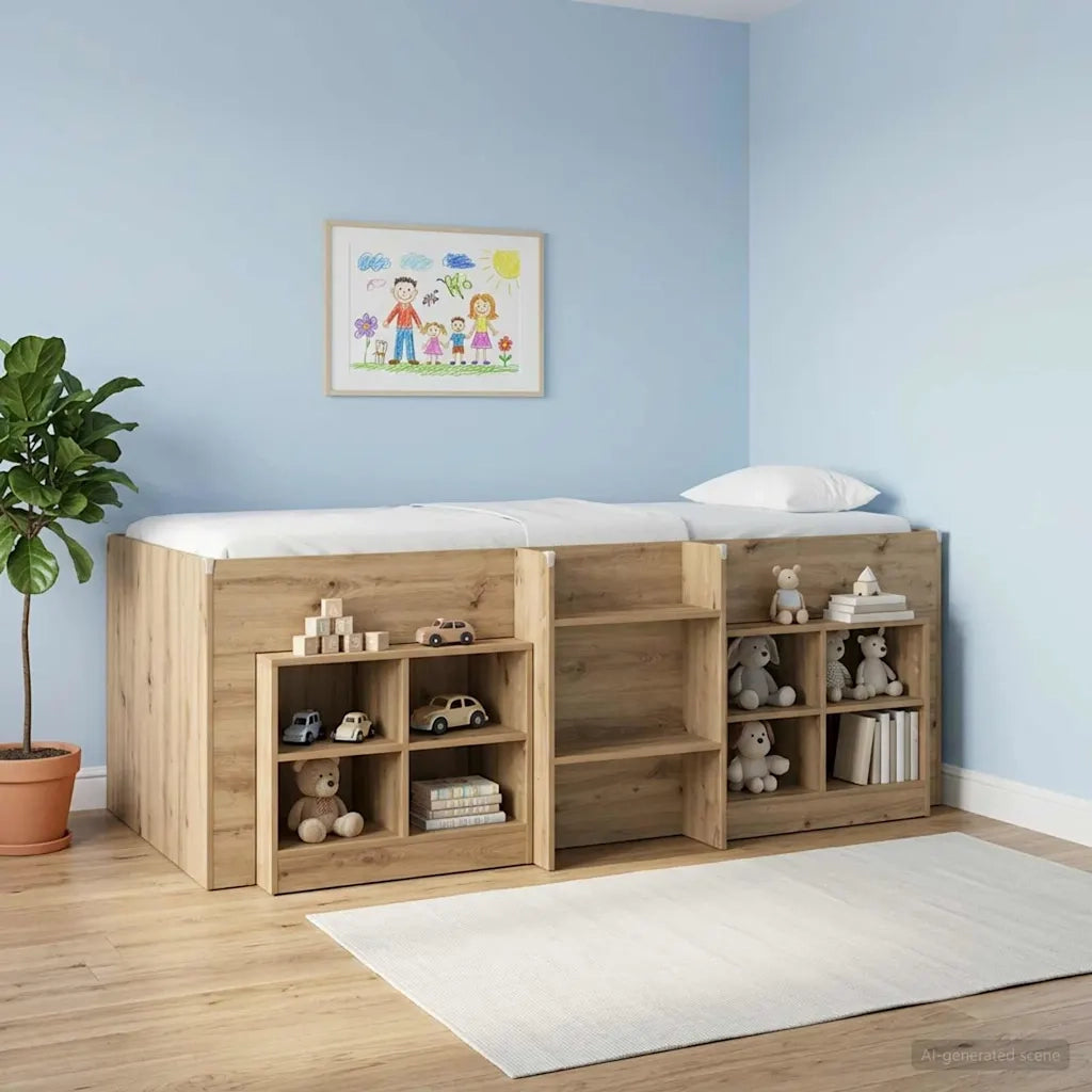 Letto Alto per Bambini 2 pcs Rovere Artigianale 90 x 200 cm