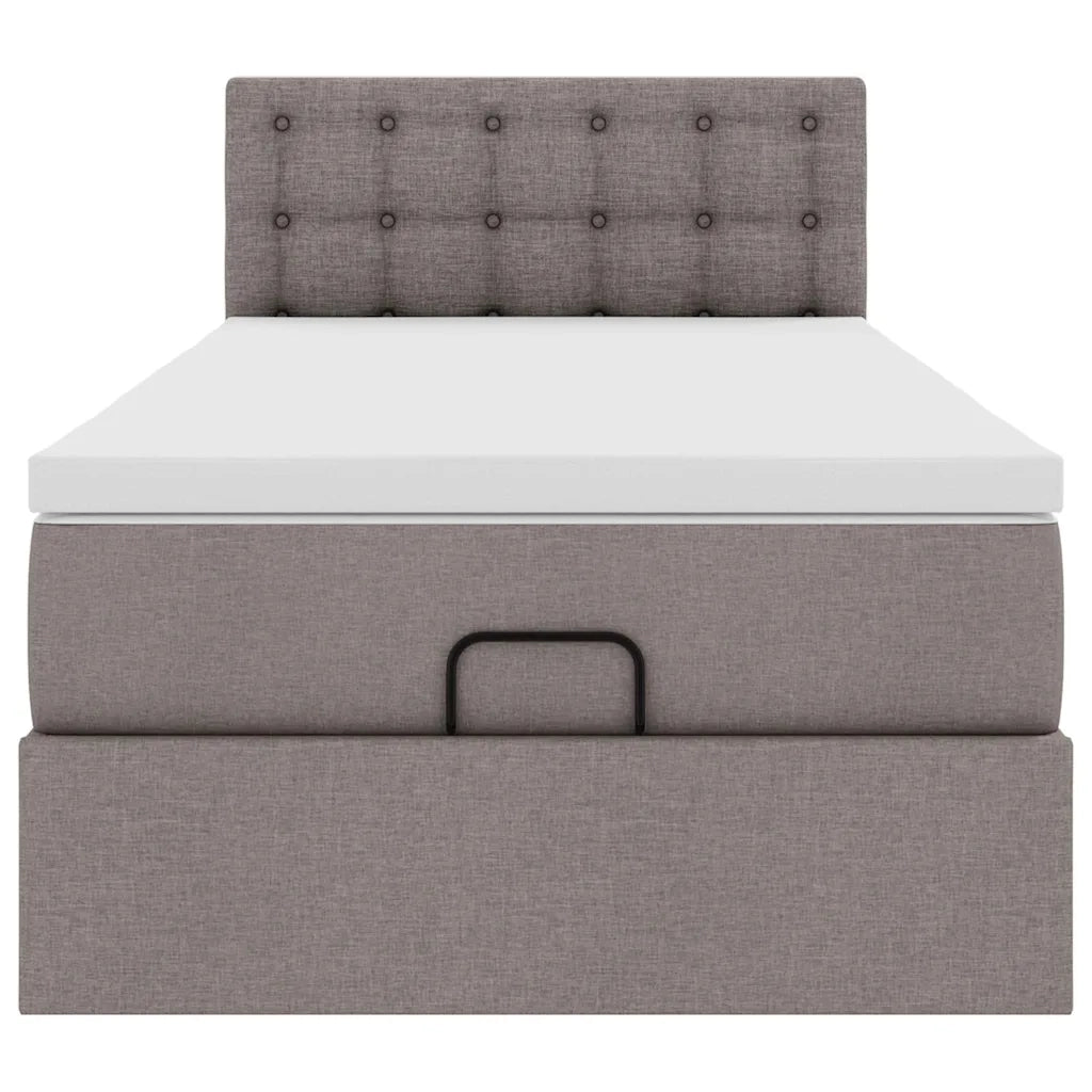 vidaXL Struttura Letto Pouf con Materasso Tortora 90x190 cm in Tessuto