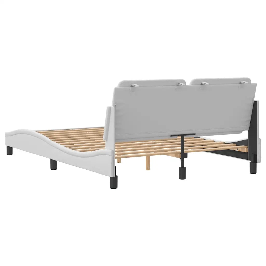 Giroletto senza Materasso-Struttura Letto Zadar Bianco 140x190 cm in Similpelle