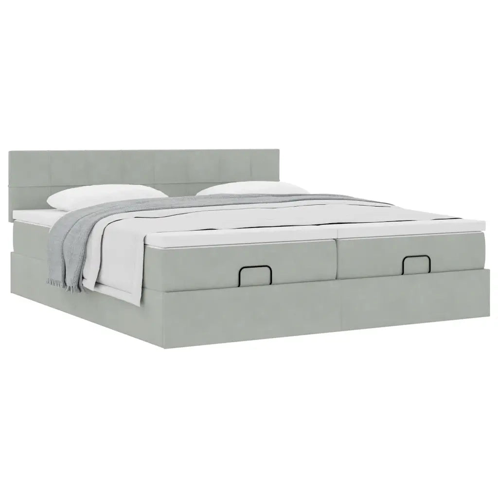 Struttura Letto Pouf con Materassi 180x200 cm Velluto 3312074