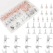 Penne per cartellino trasparenti - 210 pezzi - Penne per cartellino e cartone - Penne decorative per cartellino - Haken per chiavi - Ideali per progetti di fai da te