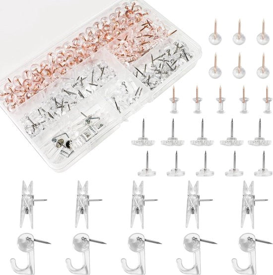 Penne per cartellino trasparenti - 210 pezzi - Penne per cartellino e cartone - Penne decorative per cartellino - Haken per chiavi - Ideali per progetti di fai da te