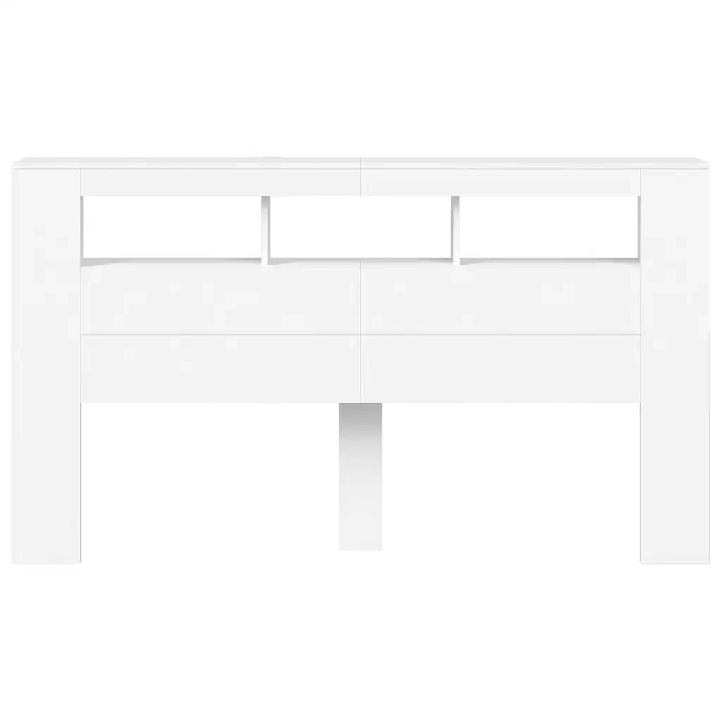 Testiera LED-Testata con Luci LED Bianca 180x18,5x103,5 cm Legno Multistrato