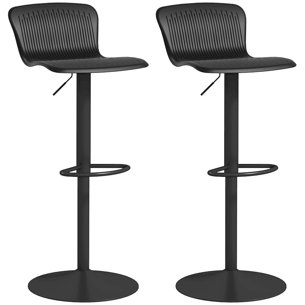 Sgabelli da bar regolabili in altezza con schienale e poggiapiedi ¨C zephmum ¨C nero 38.5x40x76.5-97.5cm