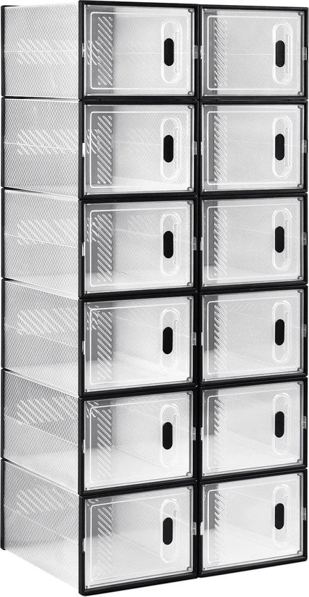 Cassettiere per Scarpe - Porta Magnetica - Translucida - 12 Paia di Scarpe - Organizzatore per Scarpe