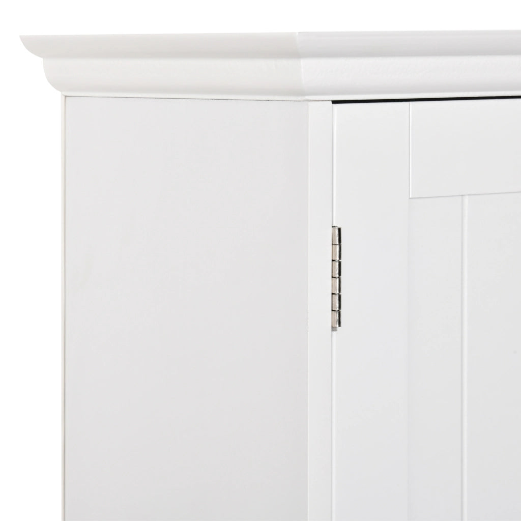 Pensile Mobile Bagno Sospeso con Armadietto a 2 Ante e Ripiano Aperto 60x20x70,5 cm in MDF Bianco