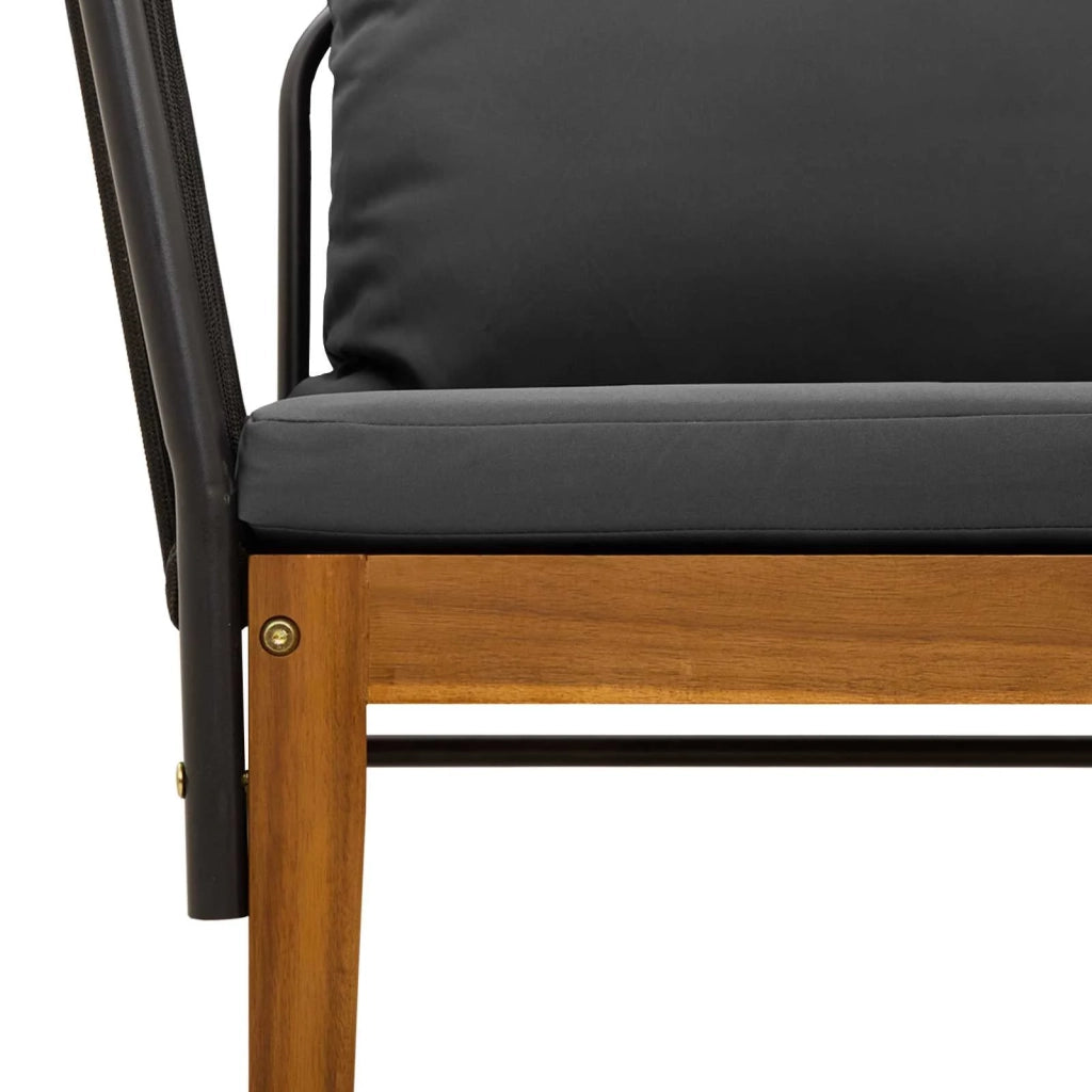 Sedia da giardino con cuscini Legno massiccio di acacia e corda 42022074
