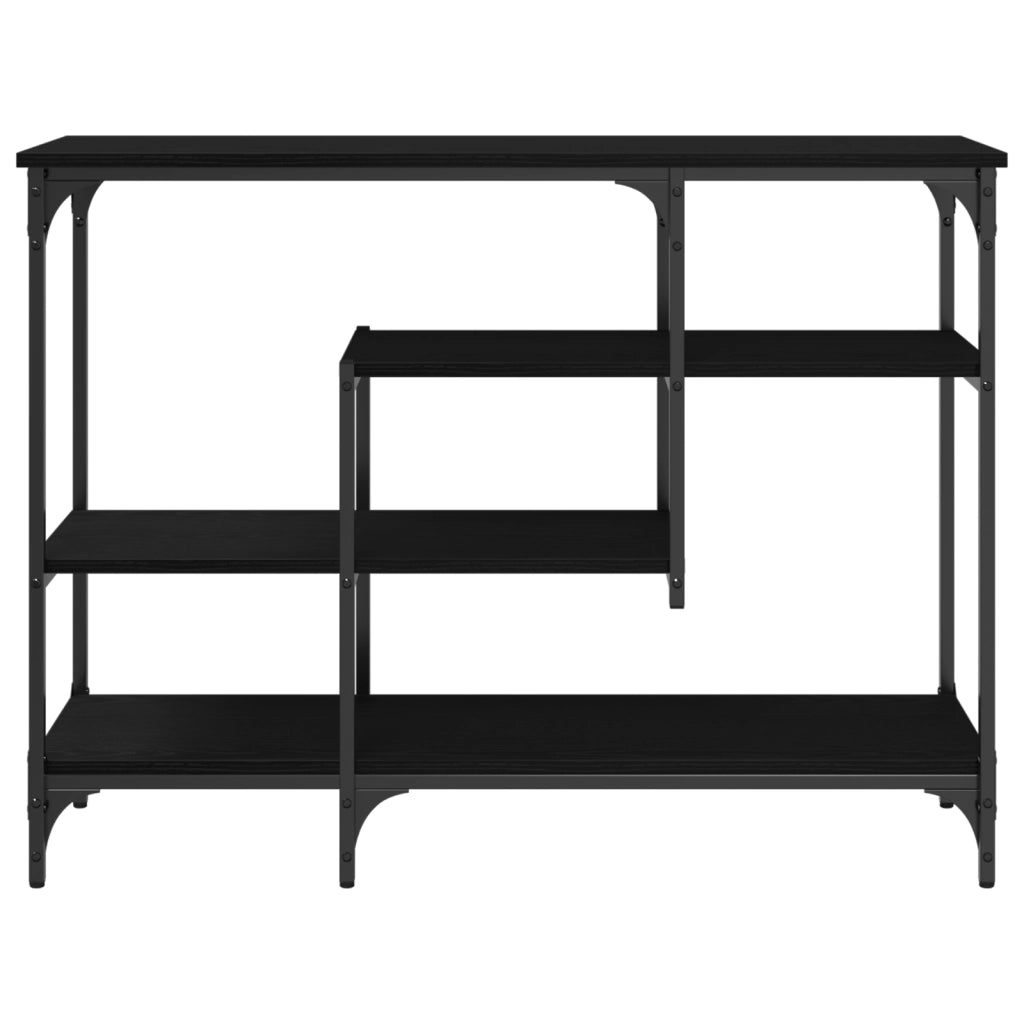 Tavolo Consolle Nero Quercia 100x35x75 cm Legno ingegnerizzato e Acciaio