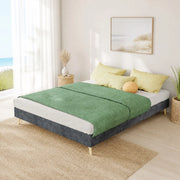 LETTO Piattaforma 140x200 cm Grigio in Tessuto e Metallo