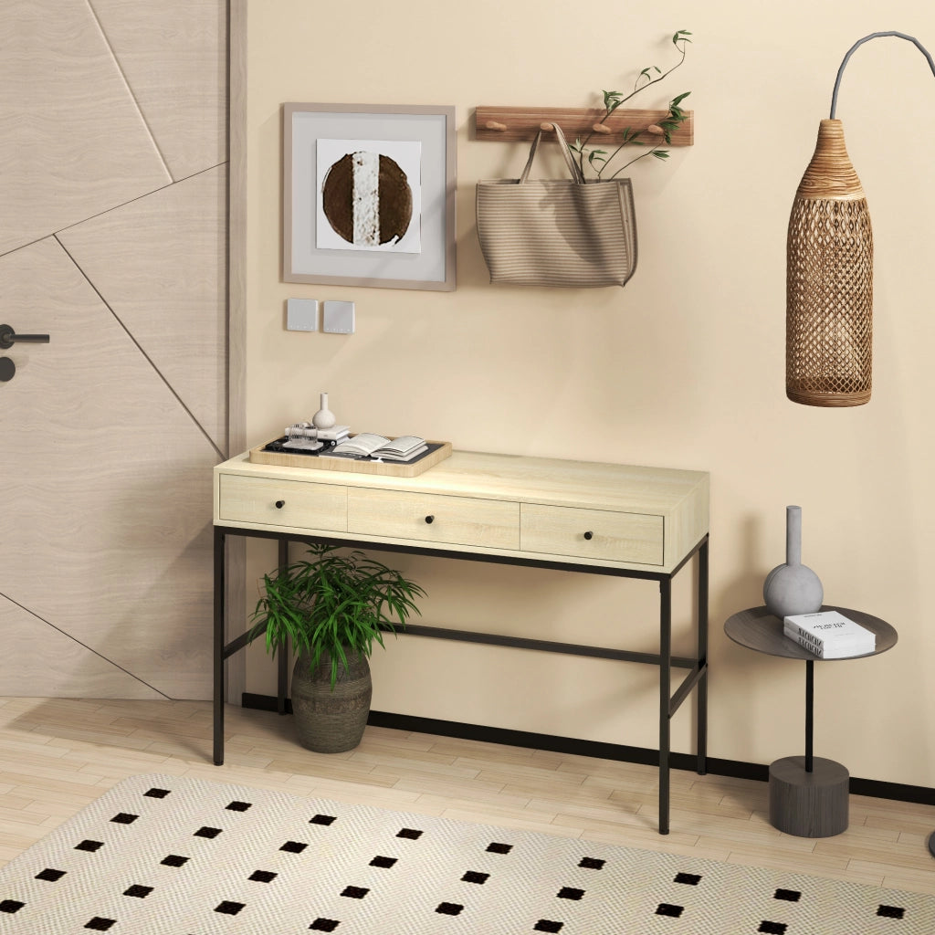 Consolle con cassetti ¨C zephmum ¨C effetto legno, stile industriale, 120x39.8x78 cm