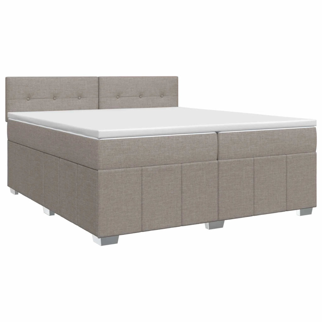 Letto box spring con materasso Tortora 200 x 200 cm Tessuto 3451294