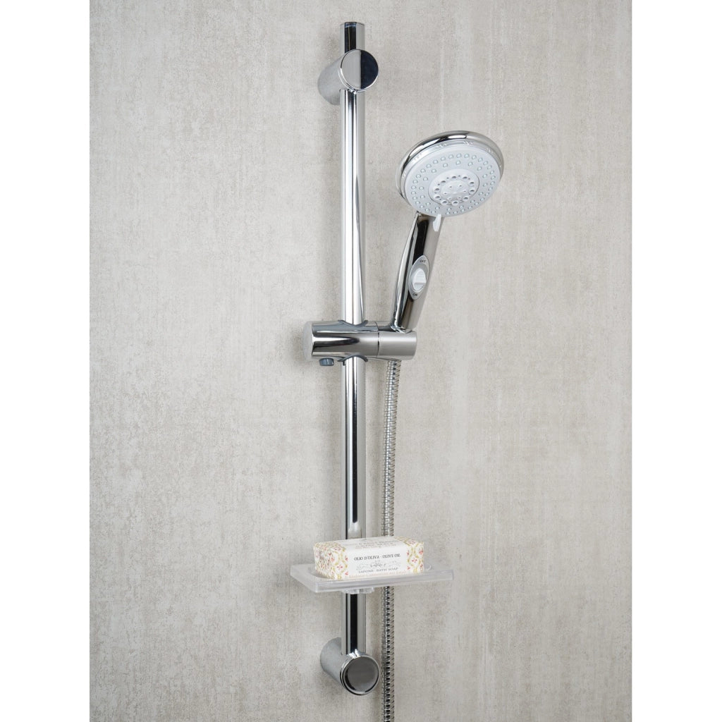 Saliscendi Doccia 4 getti con ECO-STOP Doppia aggraffatura in Acciaio inox e ABS Mod. Orbit