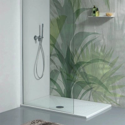 Piatto doccia rettangolare 70x100 H3 cm in ceramica bianco opaco con antiscivolo  Ruy
