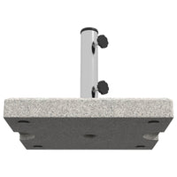 Base per Ombrellone da Giardino 25kg 38x38x38 cm in Granito e Acciaio Inox Grigia