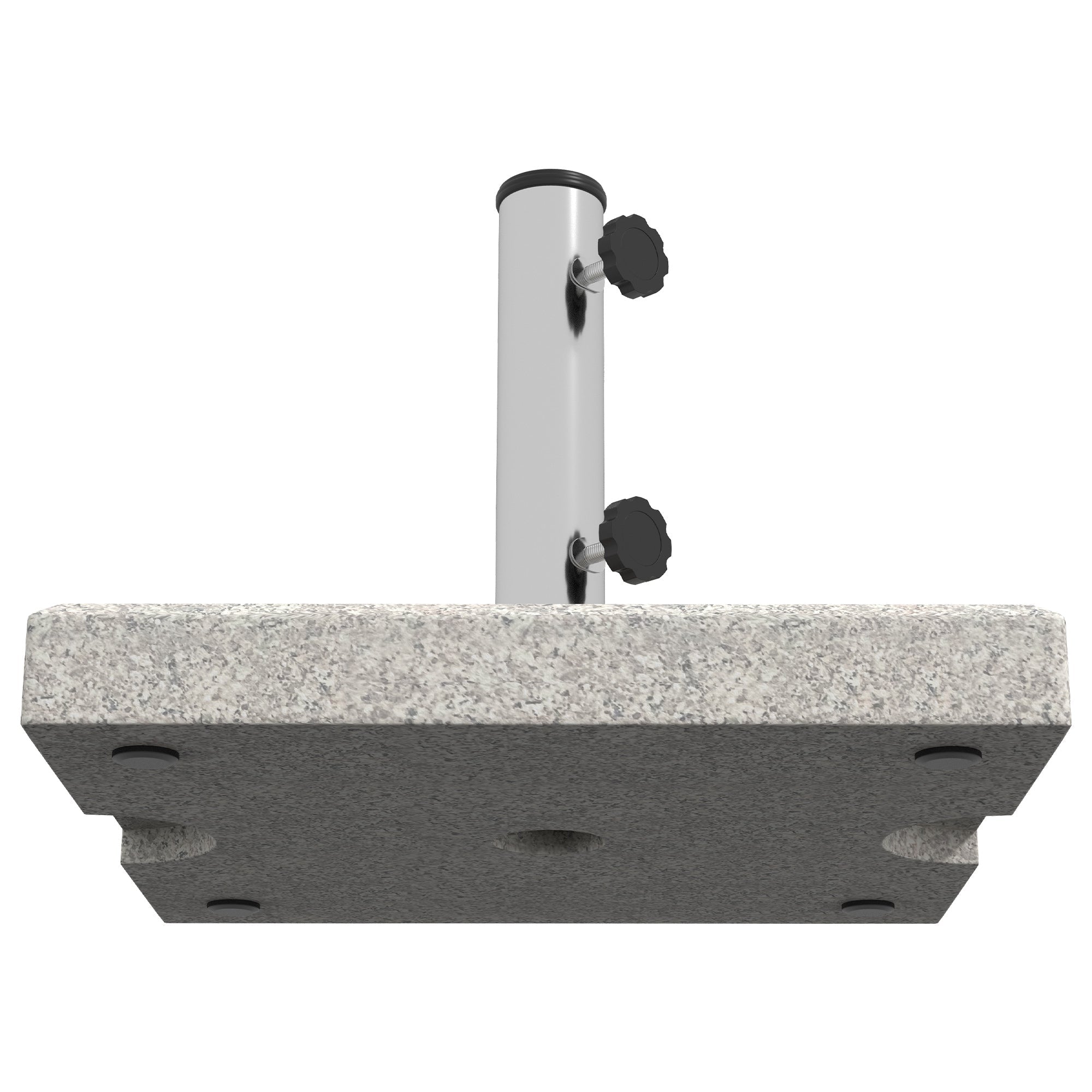 Base per Ombrellone da Giardino 25kg 38x38x38 cm in Granito e Acciaio Inox Grigia