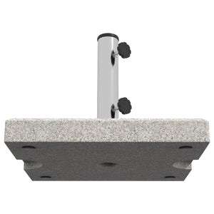 Base per Ombrellone da Giardino 25kg 38x38x38 cm in Granito e Acciaio Inox Grigia