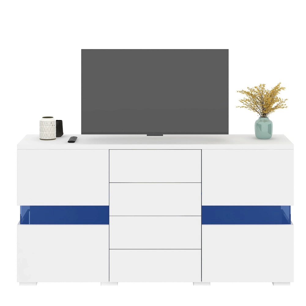 Credenza Laccata con LED 16 Colori ¨C MINIMAL ¨C Bianco Lucido