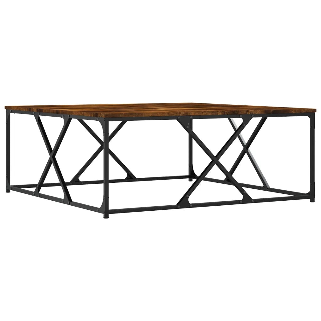 Tavolino da Salotto-Tavolino da soggiorno-Tavolo Rovere Fumo 100x100x40 cm Legno Multistrato