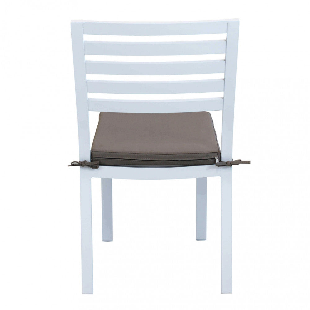 Sedia da Giardino Formentera con Cuscino 46x62x84 h cm in Alluminio Bianco